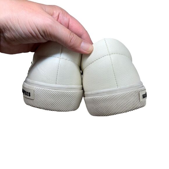 SeaVees Farris White Leather Slip-On Sneakers 12 Gray Contrast Band - Picture 6 of 11